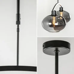 Best Sale Straluma Strak klassieke hanglamp zwart met smoke glas