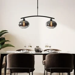 Best Sale Straluma Strak klassieke hanglamp zwart met smoke glas