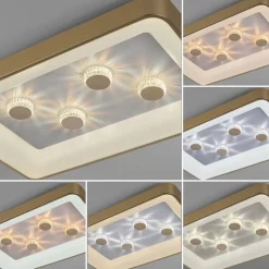 Sale Straluma Strak klassieke LED plafondlamp goud met kristaleffect