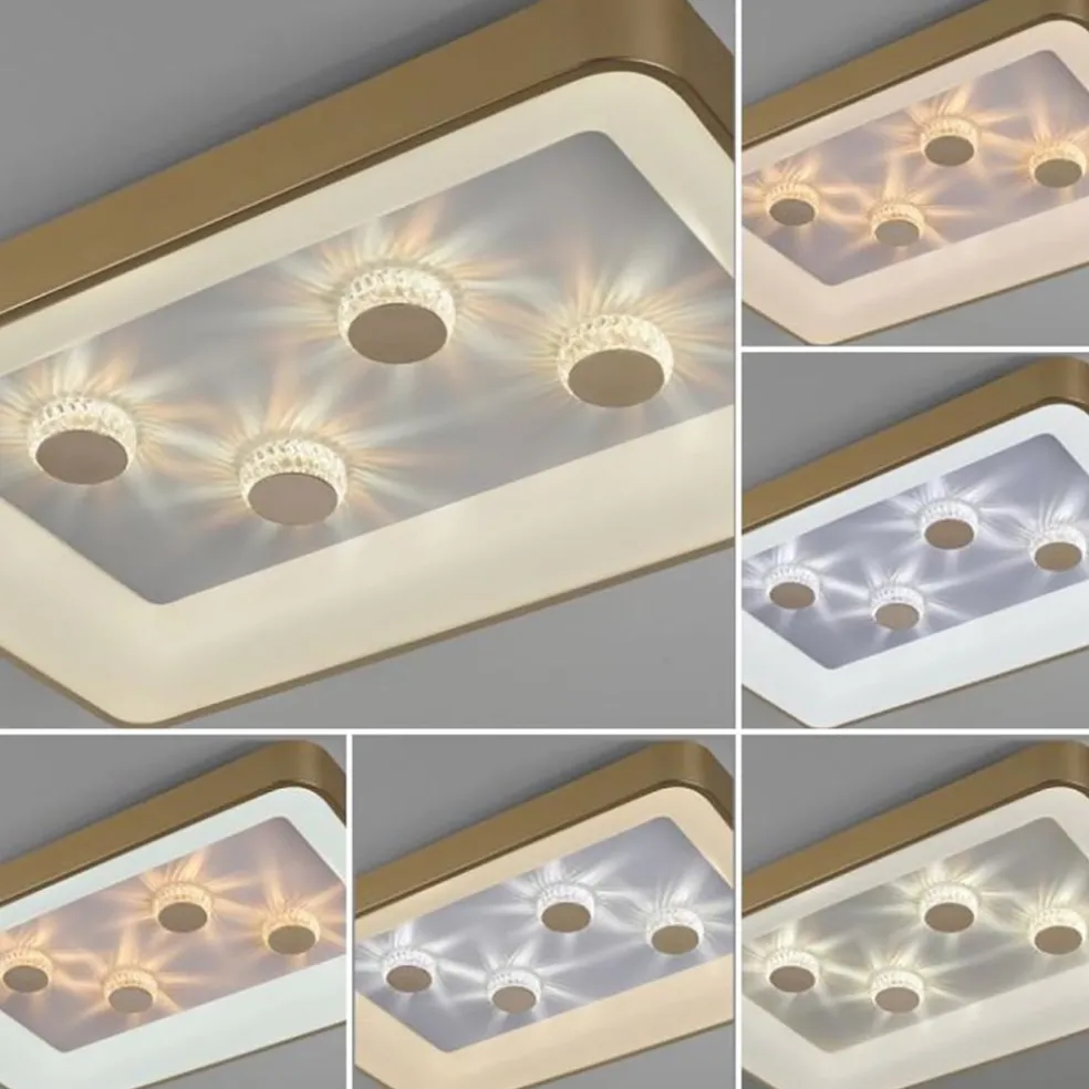 Sale Straluma Strak klassieke LED plafondlamp goud met kristaleffect