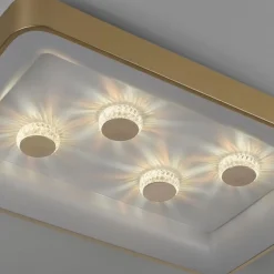 Sale Straluma Strak klassieke LED plafondlamp goud met kristaleffect