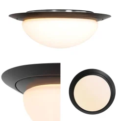 Hot Straluma Strak klassieke LED plafonnière zwart inclusief LED