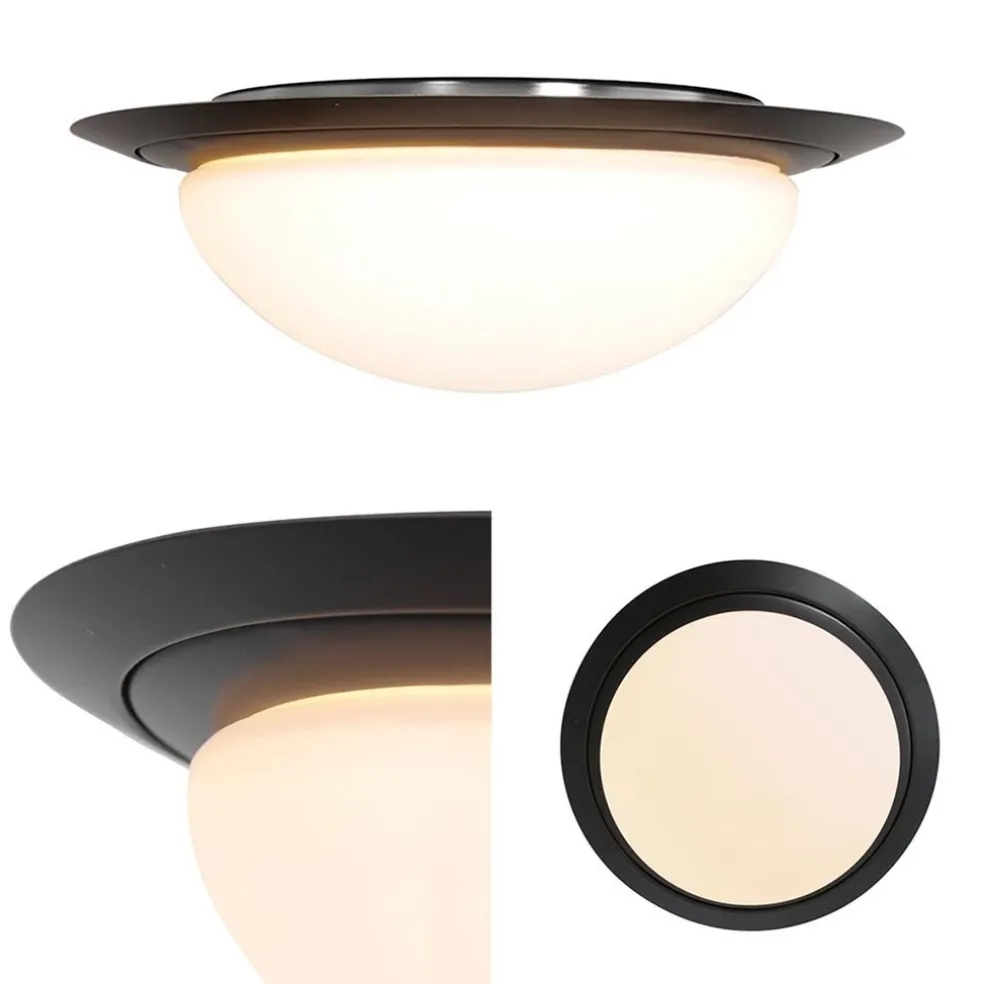 Hot Straluma Strak klassieke LED plafonnière zwart inclusief LED