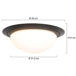 Hot Straluma Strak klassieke LED plafonnière zwart inclusief LED