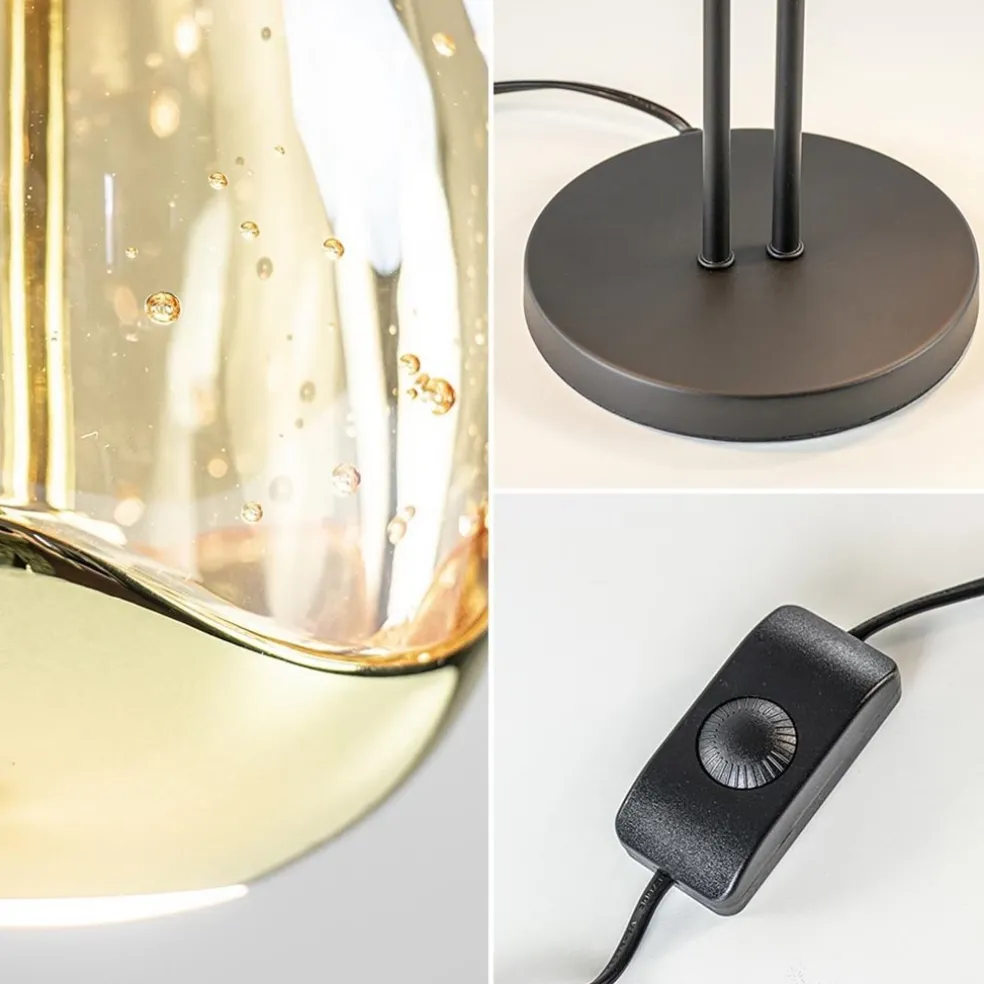 New Straluma Strak klassieke LED tafellamp egg zwart met goud