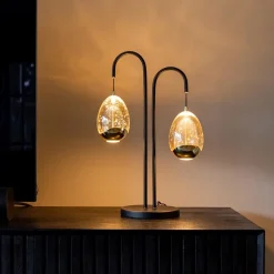 New Straluma Strak klassieke LED tafellamp egg zwart met goud