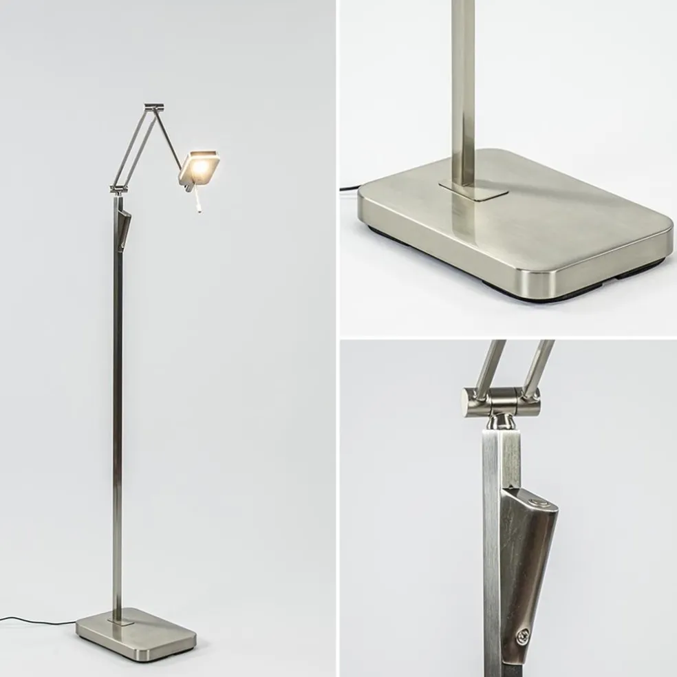 Discount Straluma Strak klassieke leeslamp nikkel met dimbaar LED