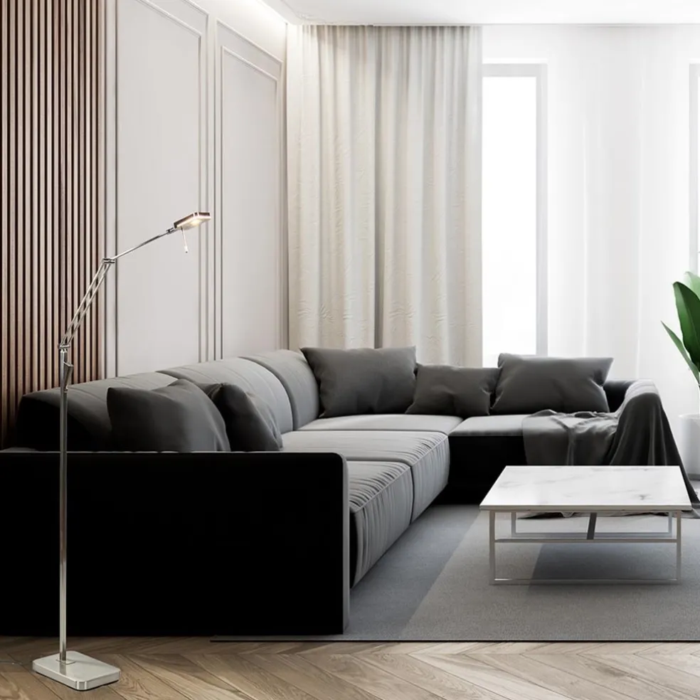 Discount Straluma Strak klassieke leeslamp nikkel met dimbaar LED