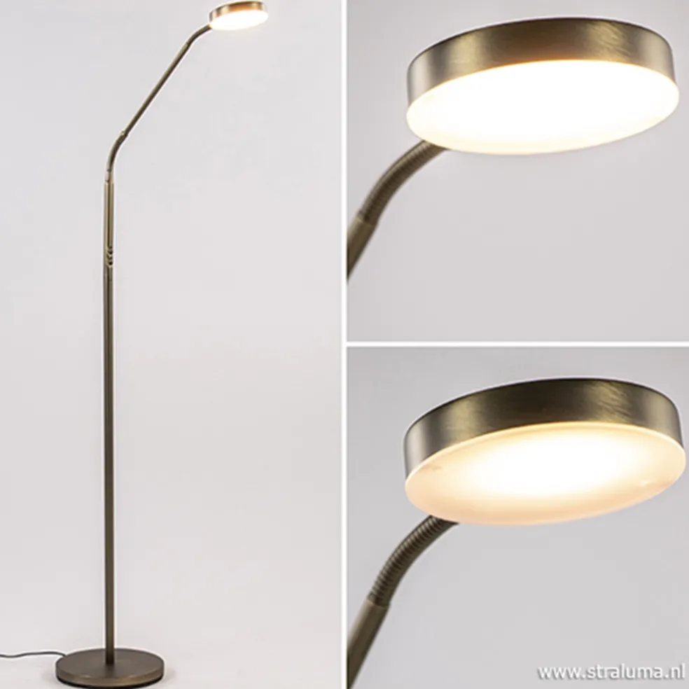 New Straluma Strak klassieke leeslamp brons dimbaar