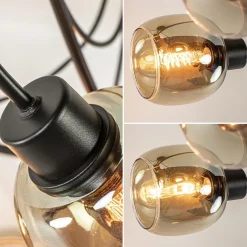 Best Straluma Strak klassieke 5-lichts plafondlamp met smoke glazen kappen