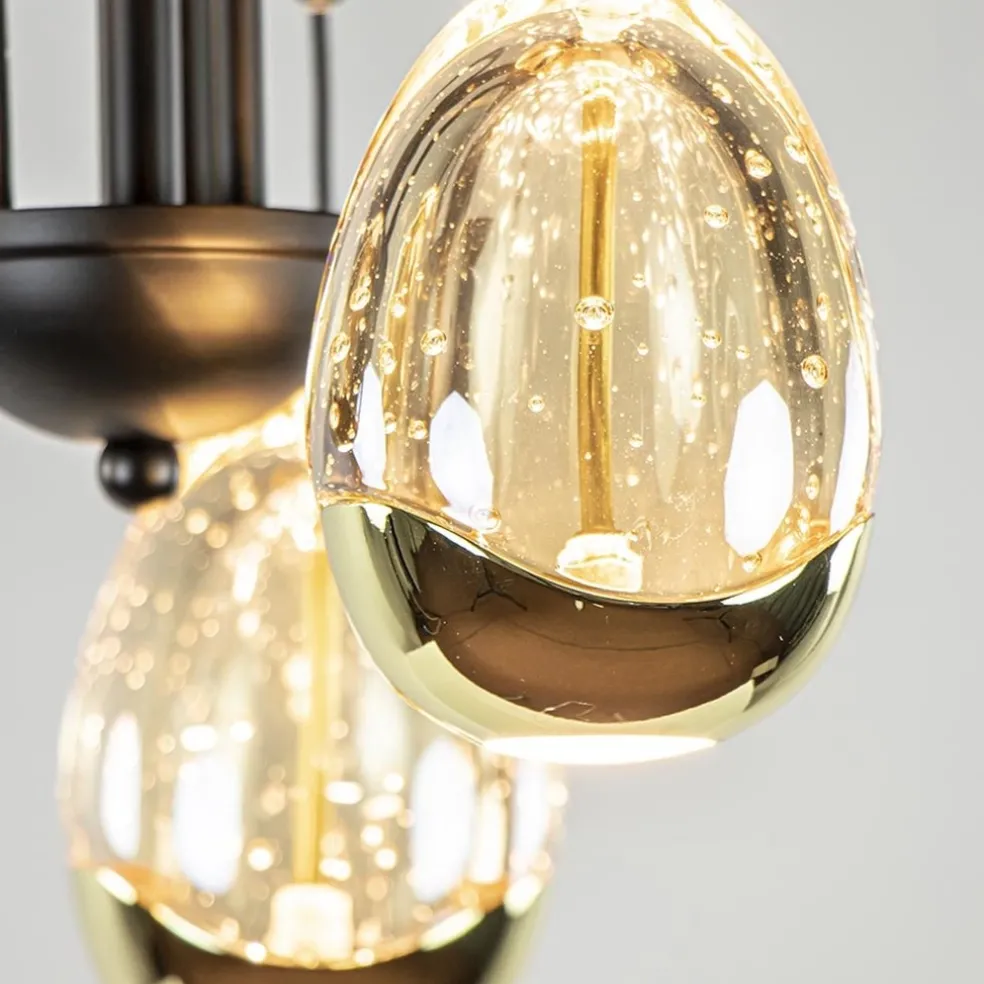 Fashion Straluma Strak klassieke plafondlamp egg goud met zwart