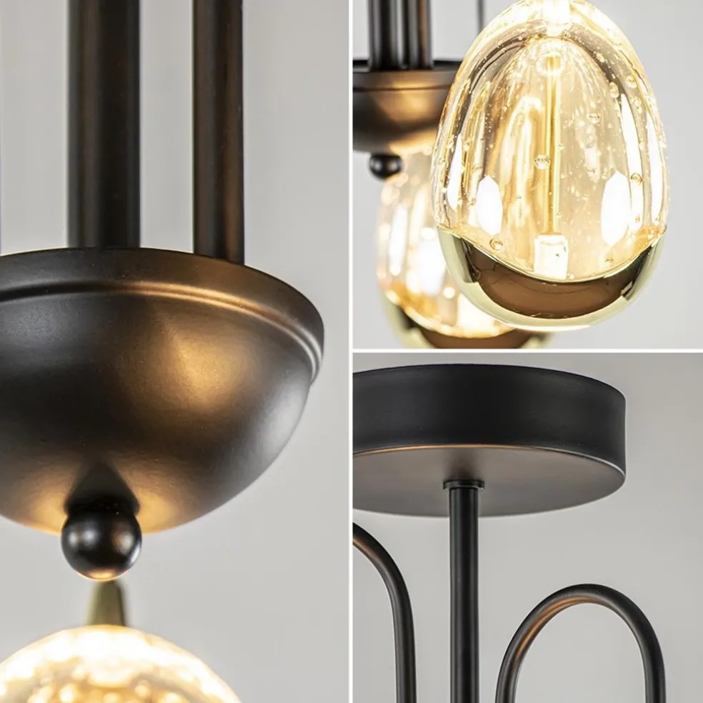 Fashion Straluma Strak klassieke plafondlamp egg goud met zwart