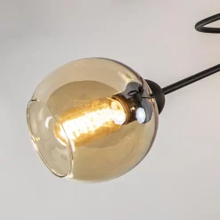 Online Straluma Strak klassieke plafondlamp met amber glazen bollen