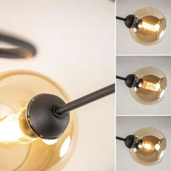 Online Straluma Strak klassieke plafondlamp met amber glazen bollen