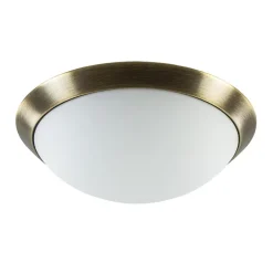 Flash Sale Straluma Strak klassieke plafonnière brons met mat wit glas