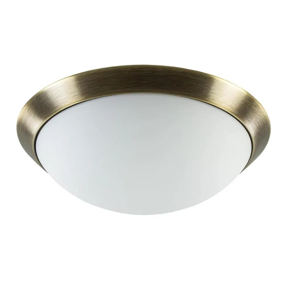Flash Sale Straluma Strak klassieke plafonnière brons met mat wit glas