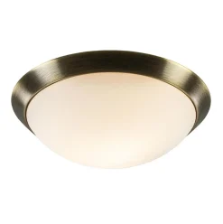 Flash Sale Straluma Strak klassieke plafonnière brons met mat wit glas