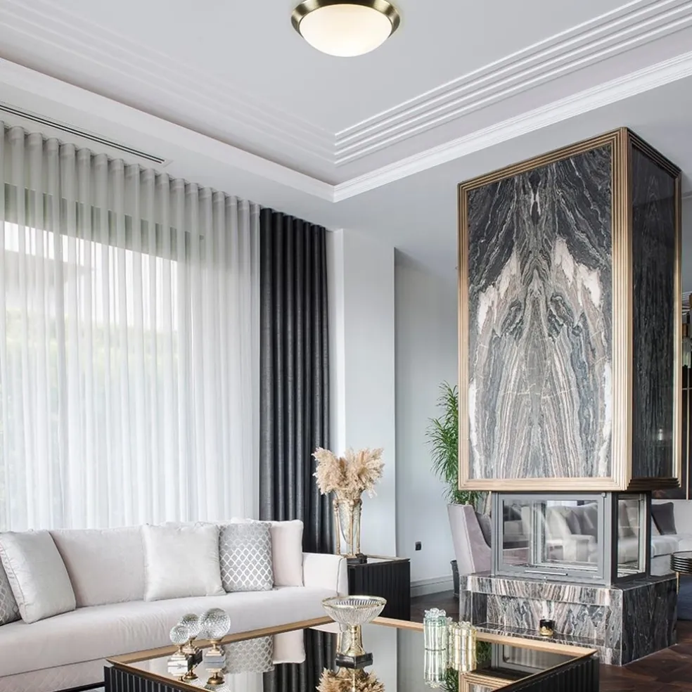 Flash Sale Straluma Strak klassieke plafonnière brons met mat wit glas