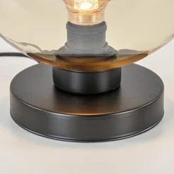Store Straluma Strak klassieke tafellamp zwart met amber glas