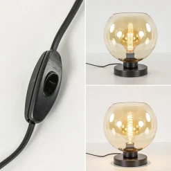 Store Straluma Strak klassieke tafellamp zwart met amber glas