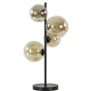 Best Sale Straluma Strak klassieke tafellamp zwart met amber glas