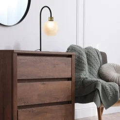 New Straluma Strak klassieke tafellamp zwart met opaal glas