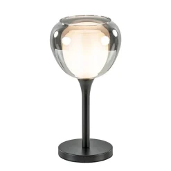 Cheap Straluma Strak klassieke tafellamp zwart met smoke glazen kap