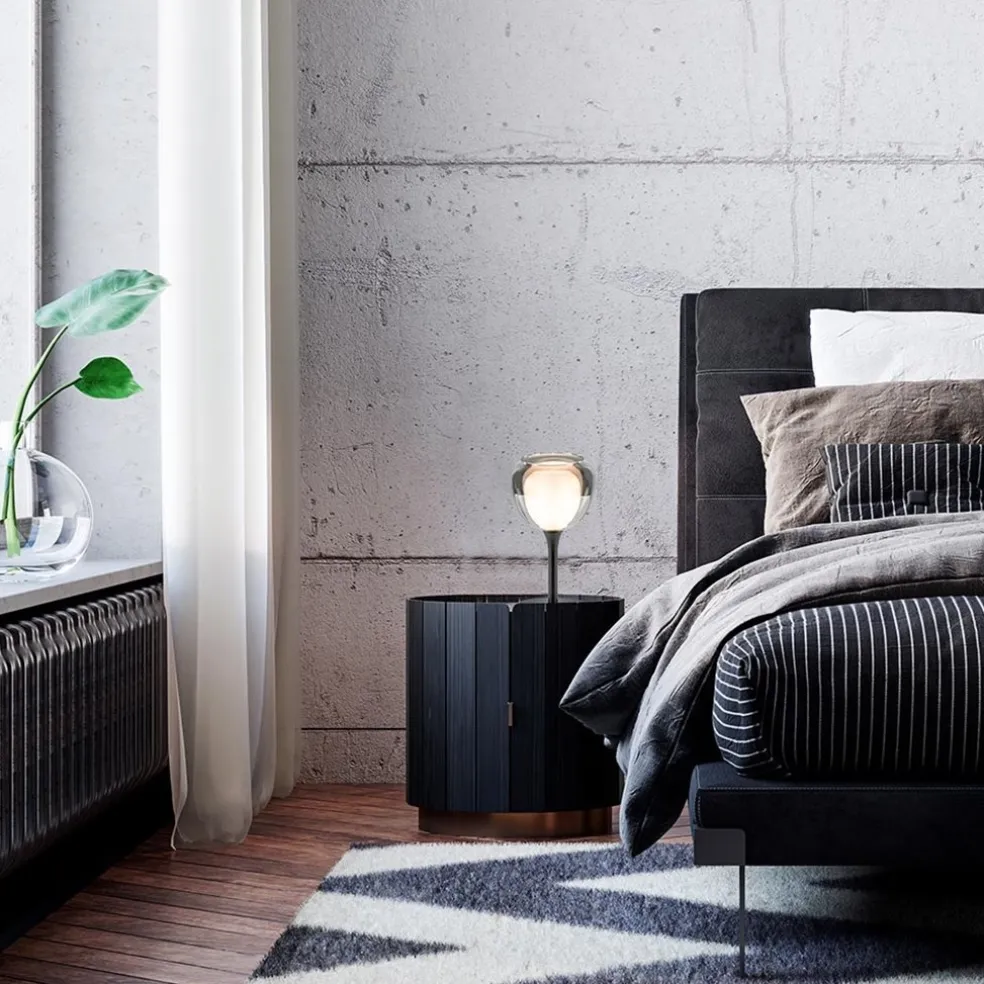 Cheap Straluma Strak klassieke tafellamp zwart met smoke glazen kap