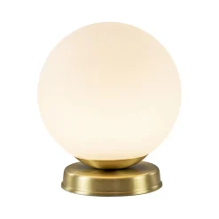 Cheap Straluma Strak klassieke tafellamp witte glazen bol met goud