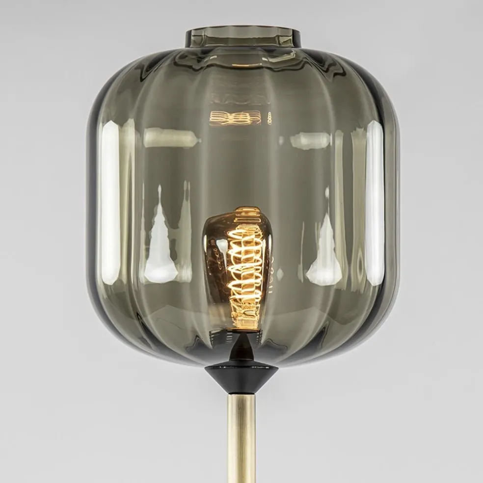 Flash Sale Straluma Strak klassieke vloerlamp brons met zwart en smoke glas