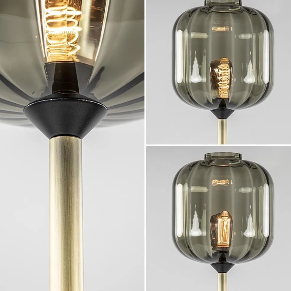 Flash Sale Straluma Strak klassieke vloerlamp brons met zwart en smoke glas