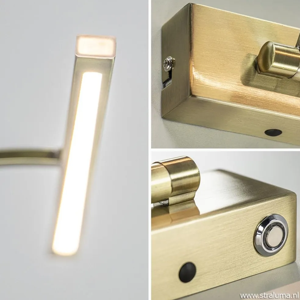 Outlet Straluma Strak klassieke wandlamp brons dimbaar LED