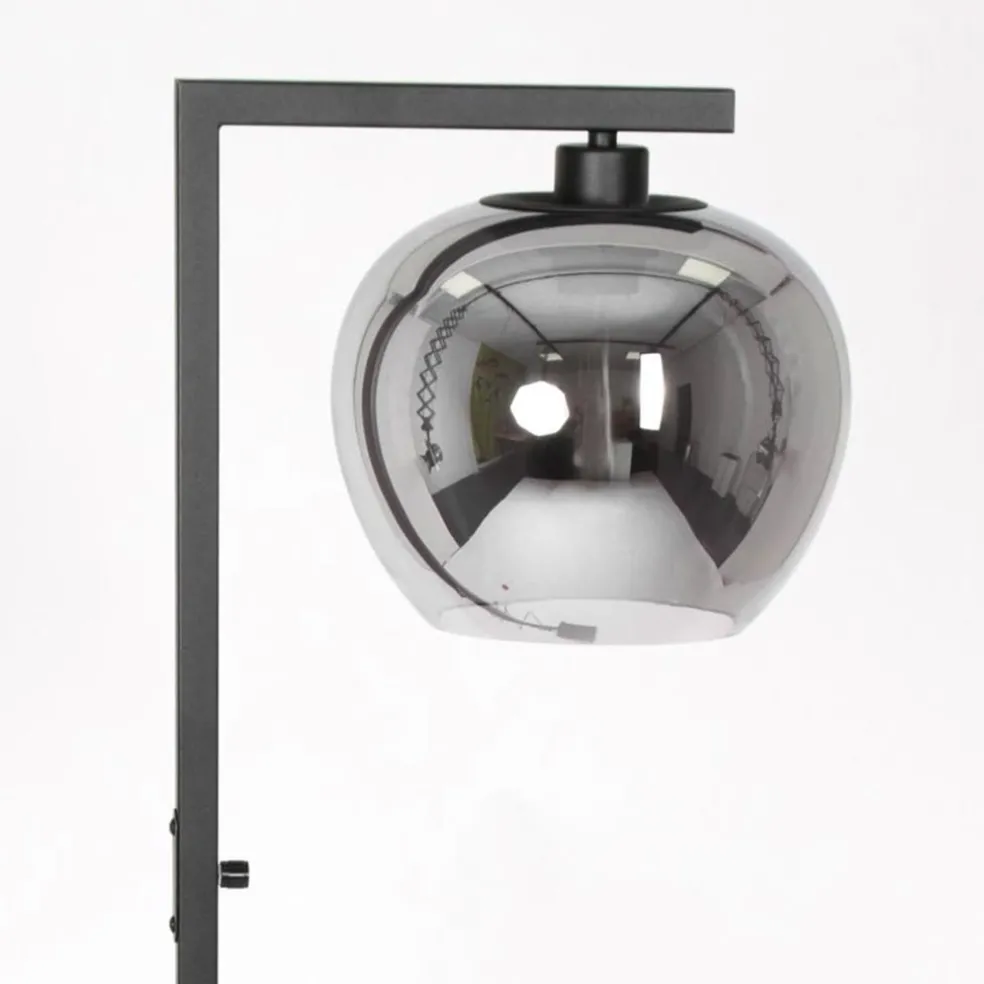 Best Sale Straluma Strakke vloerlamp zwart met smoke glazen kap