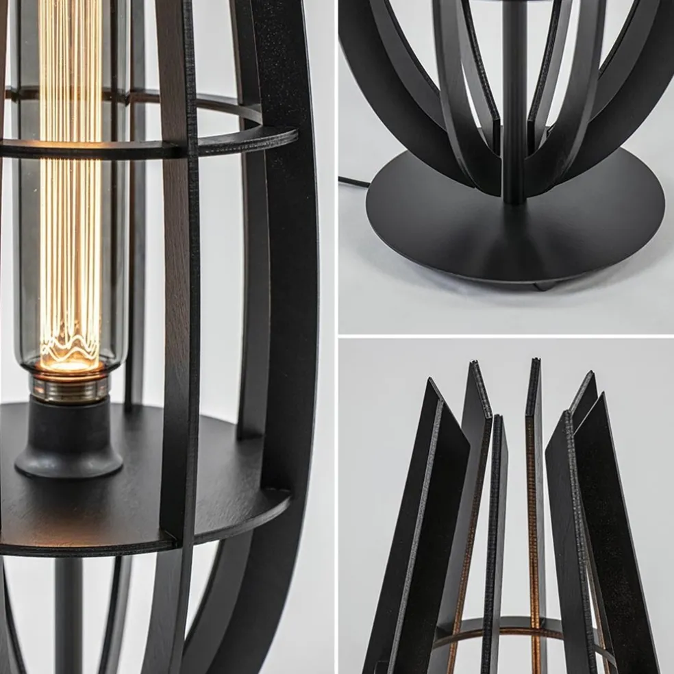 Online Straluma Tafellamp / vloerlamp mat zwart hout
