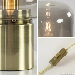 Online Straluma Tafellamp Arturan messing + smoke glas