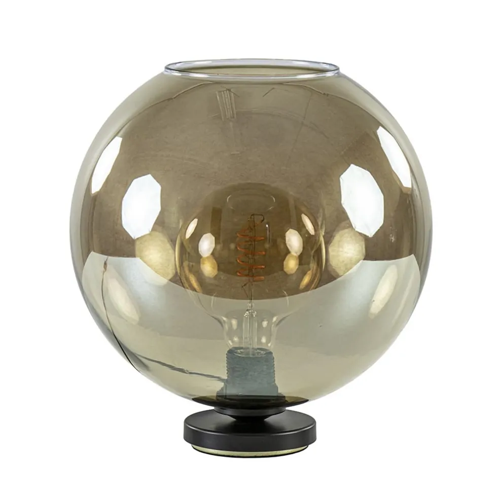 Sale Straluma Tafellamp Bella zwart + smoke glas 30cm