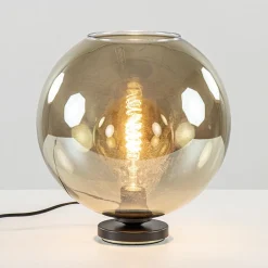 Sale Straluma Tafellamp Bella zwart + smoke glas 30cm