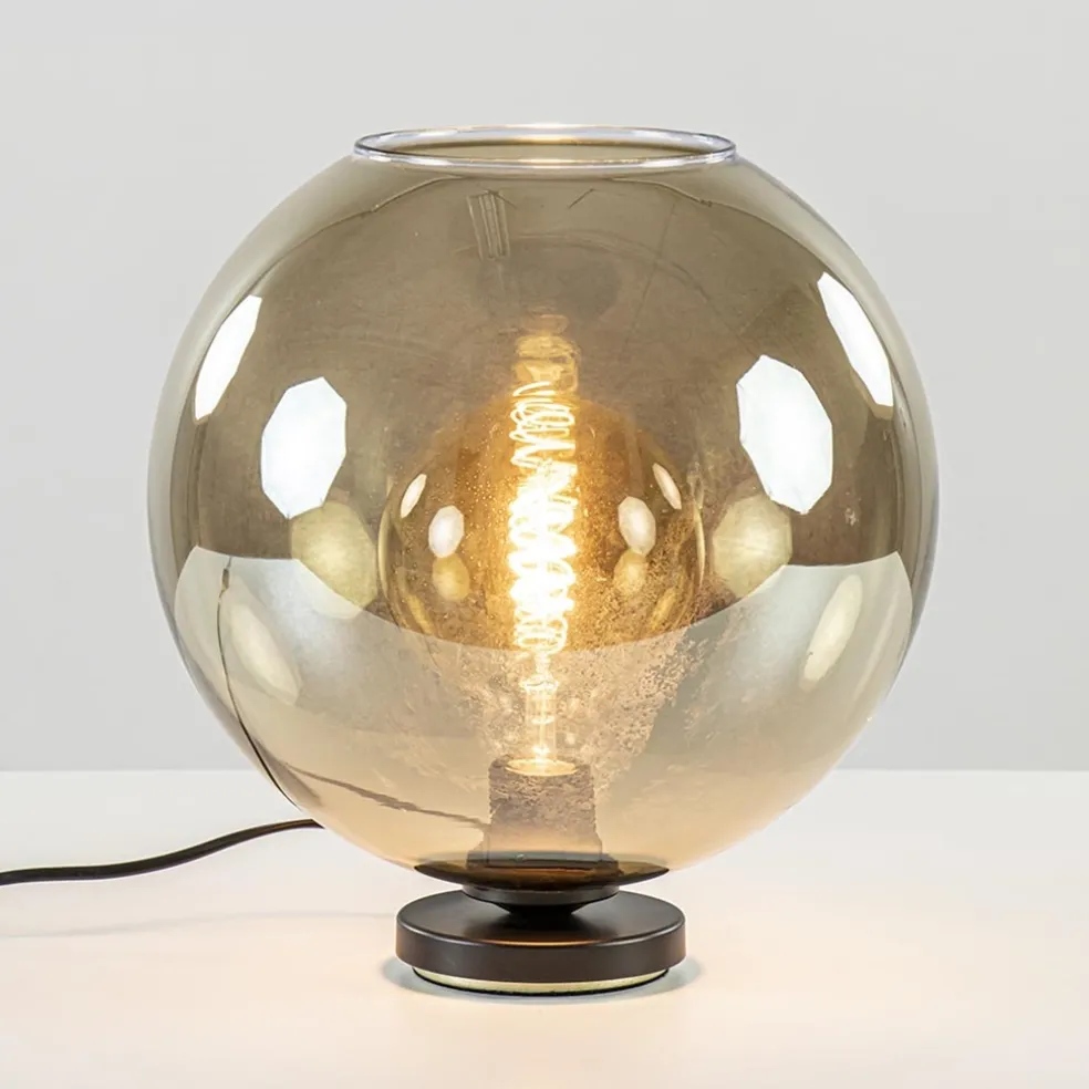 Sale Straluma Tafellamp Bella zwart + smoke glas 30cm
