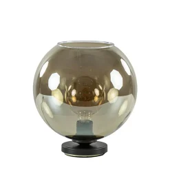 Shop Straluma Tafellamp Bella zwart + smoke glas 25cm
