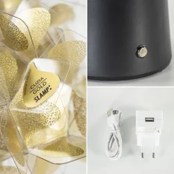 Hot Straluma Tafellamp Clizia Mama Non Mama goud/zwart oplaadbaar