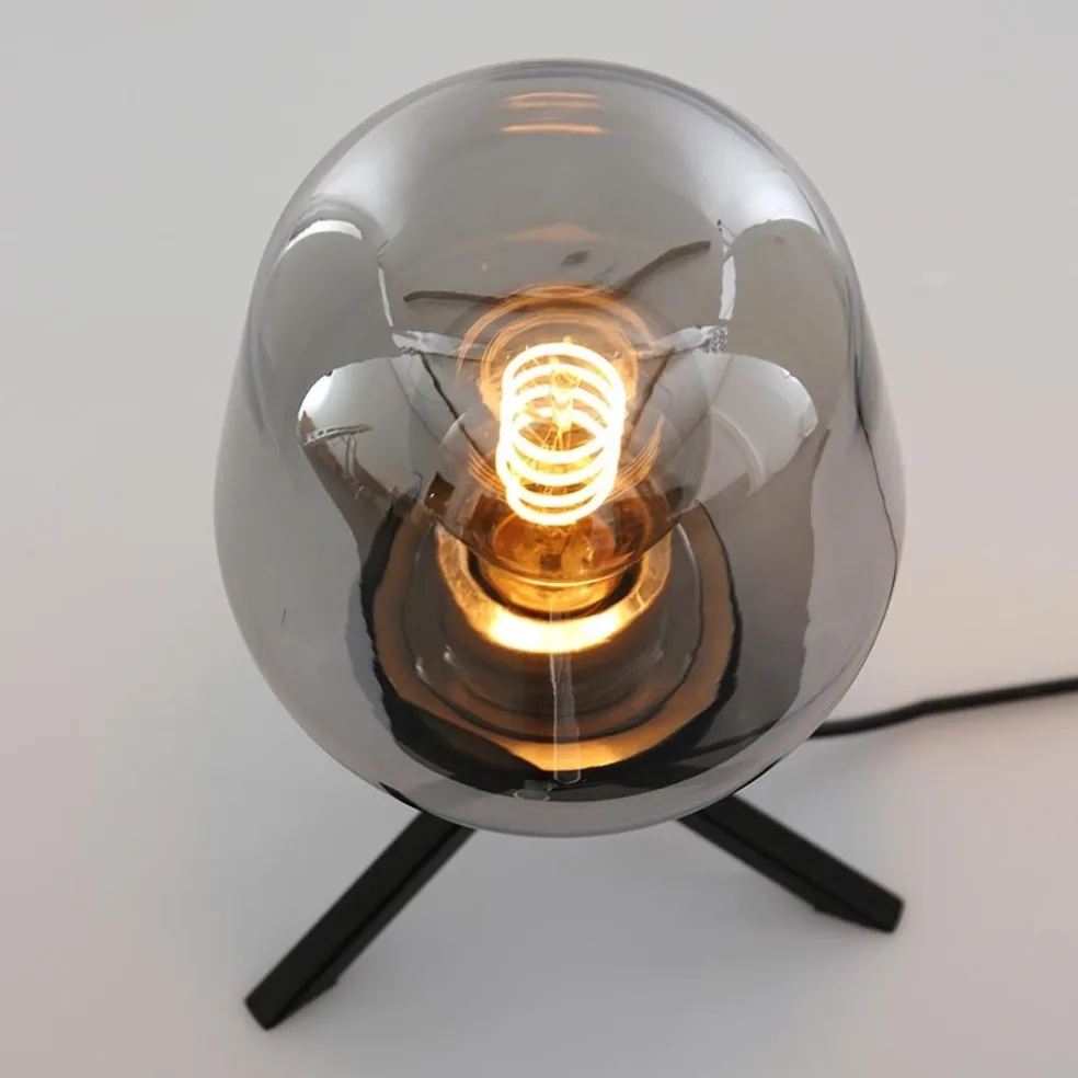 Hot Straluma Tafellamp driepoot kegel smoke glas