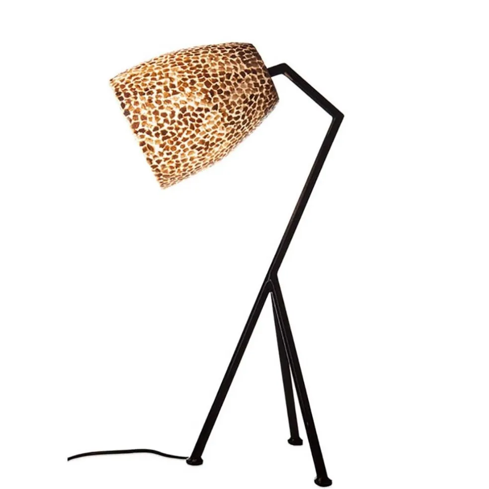 Clearance Straluma Tafellamp driepoot zwart/schelpen gold