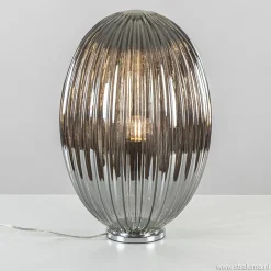 Shop Straluma Tafellamp Egg Rib smoke glas