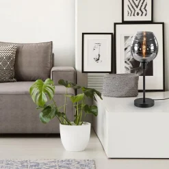 Fashion Straluma Tafellamp Fantasy op stang zwart + smoke glas
