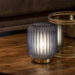 Fashion Straluma Tafellamp Ivot op batterij mat blauw klein