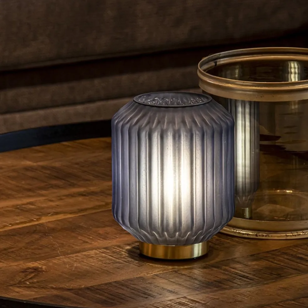 Fashion Straluma Tafellamp Ivot op batterij mat blauw klein