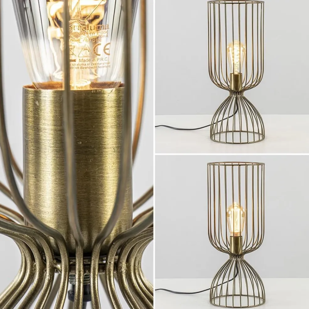 Best Straluma Tafellamp Lazar van Light and Living antiek brons draad