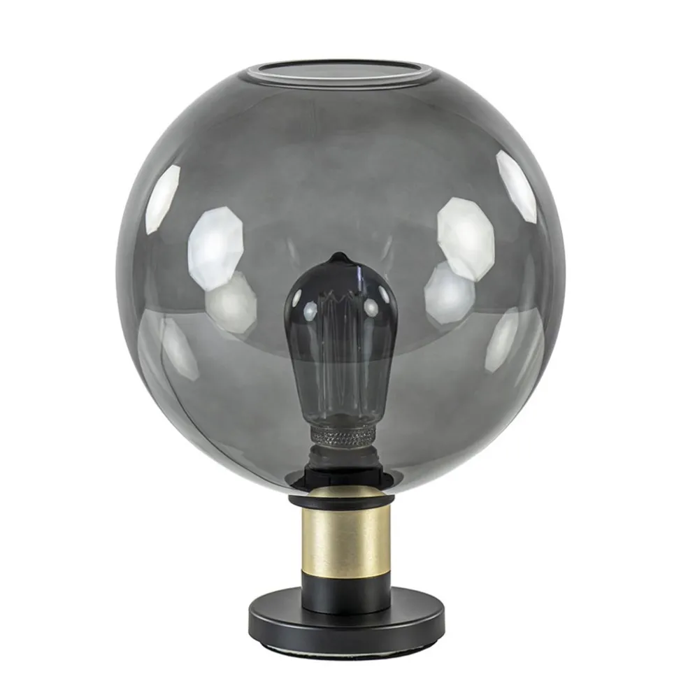 Shop Straluma Tafellamp Lazise 25cm zwart/smoke/goud