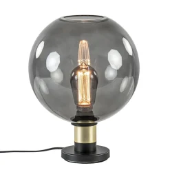 Shop Straluma Tafellamp Lazise 25cm zwart/smoke/goud