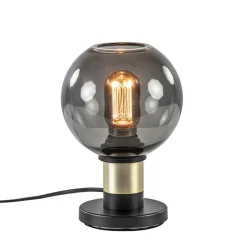 Discount Straluma Tafellamp Lazise 15cm zwart/smoke/goud